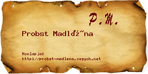 Probst Madléna névjegykártya